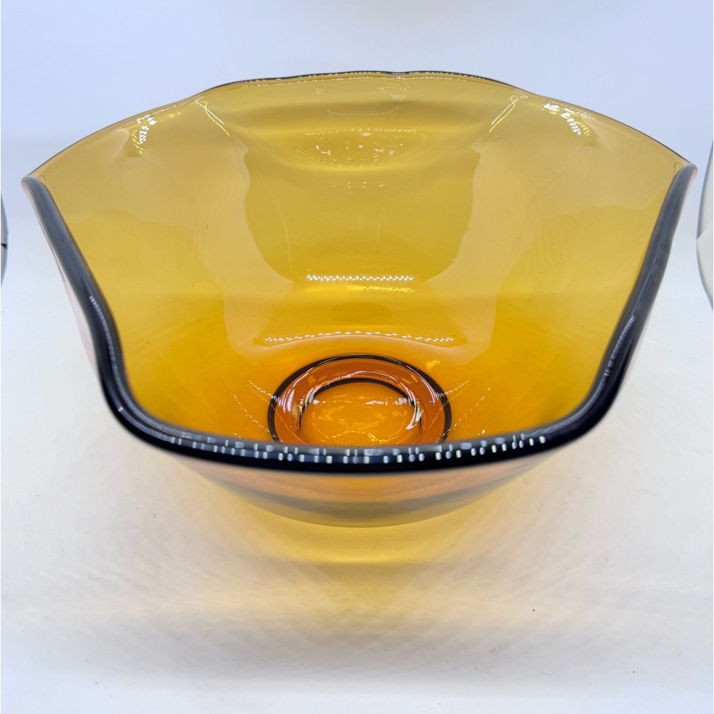 Vintage Anchor Hocking Amber Triangular Chip Bowl